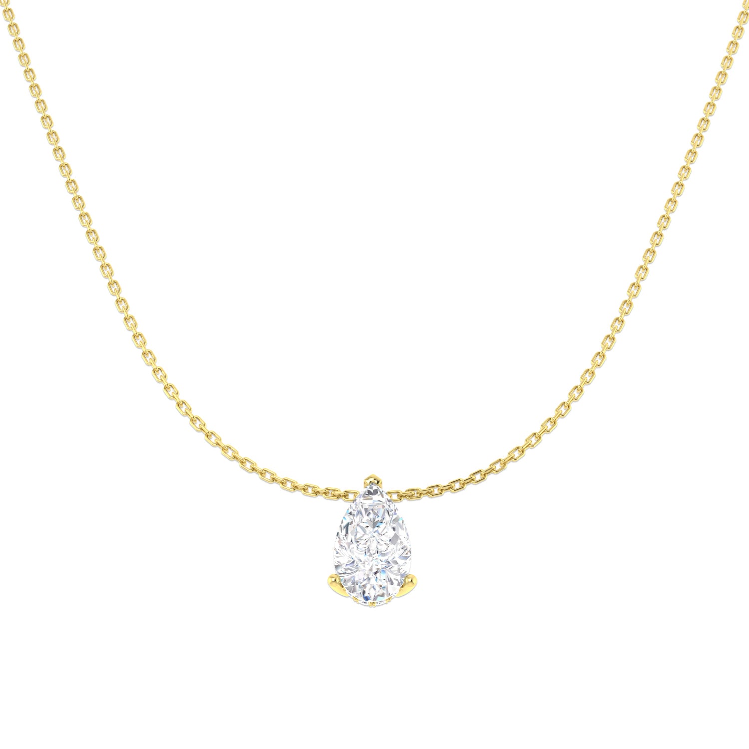 9ct Yellow Gold 2.16ct E VS2 Laboratory Grown CVD Necklace