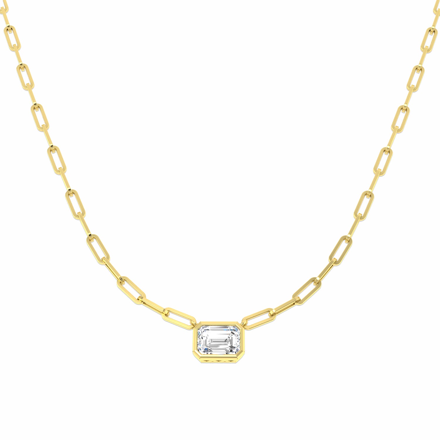9ct Yellow Gold 3.00ct E VS2 Laboratory Grown CVD Necklace