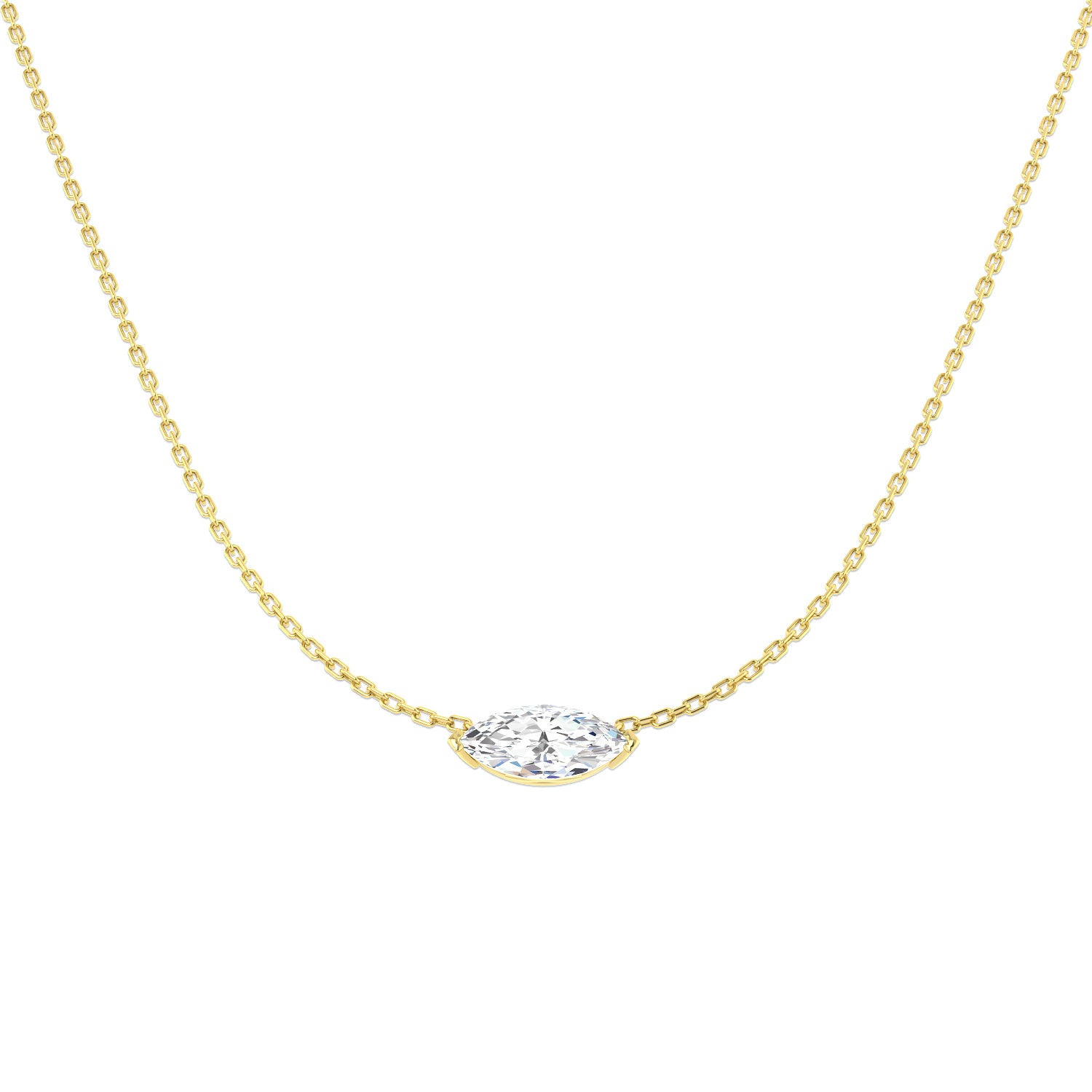 9ct Yellow Gold 1.00ct E VS2 Laboratory Grown CVD Necklace