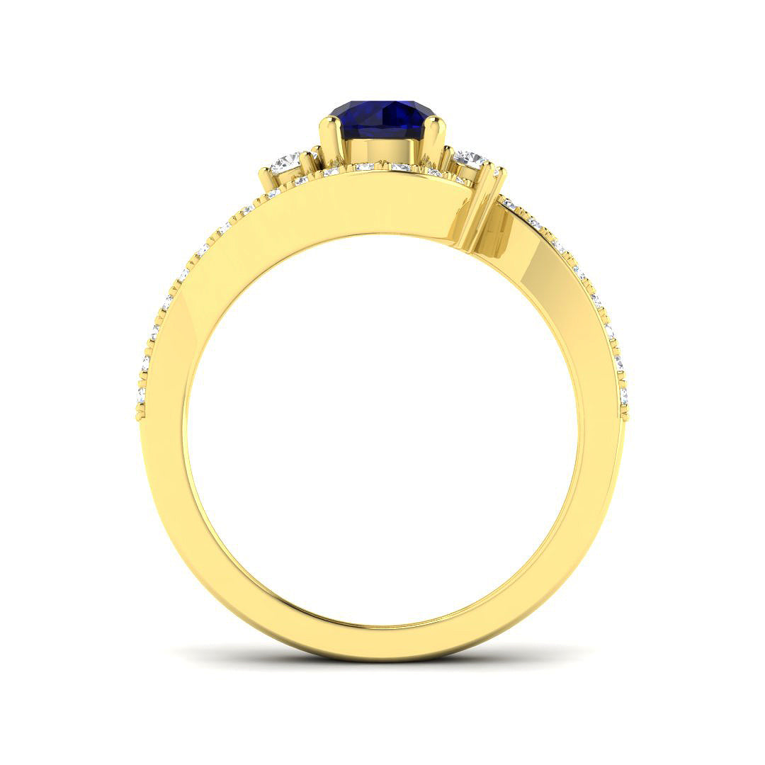 18ct Yellow Gold 1.53ct Blue Sapphire Ring
