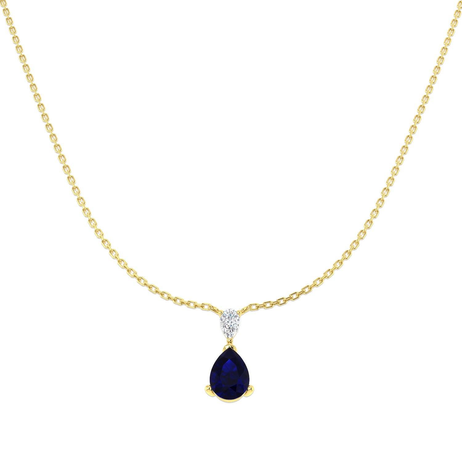 18ct Yellow Gold 1.53ct Blue Sapphire Necklace
