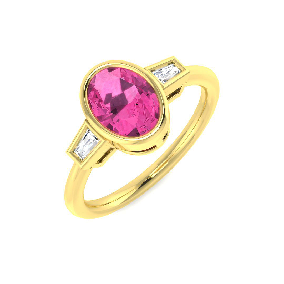 9ct Yellow Gold 1.30ct Pink Sapphire Ring