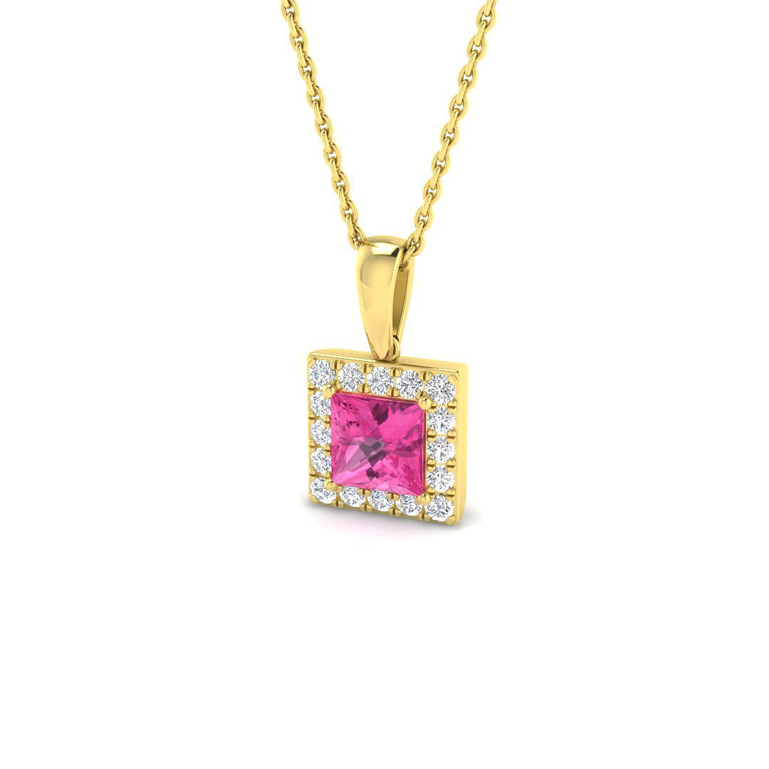 9ct Yellow Gold 0.86ct Pink Sapphire Pendant