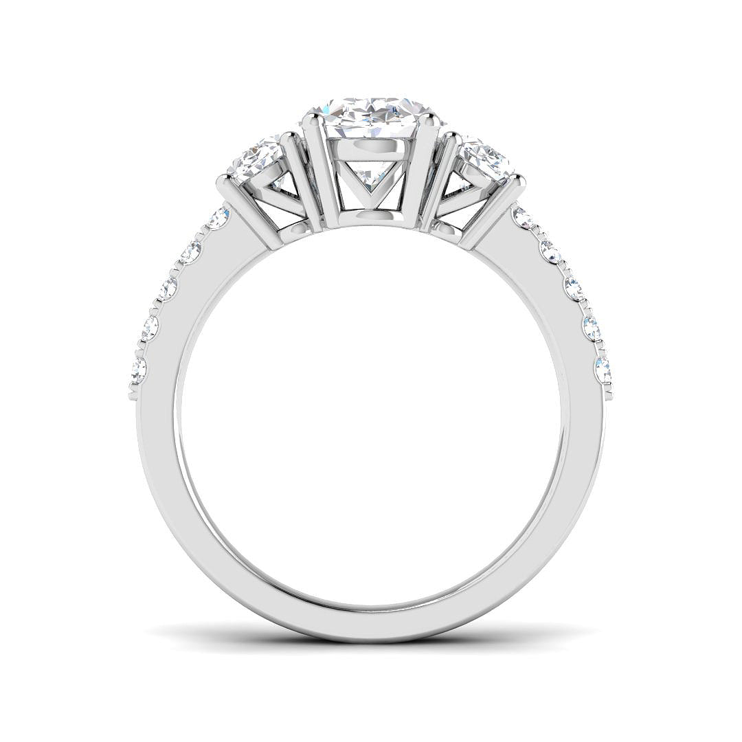9ct White Gold 2.83ct D VS2 Laboratory Grown CVD Ring
