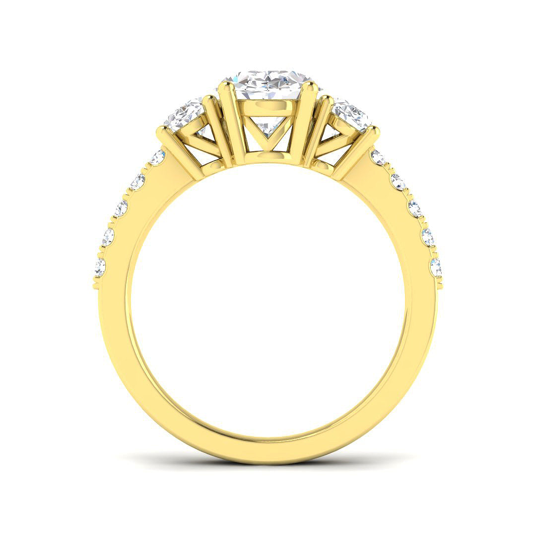 9ct Yellow Gold 2.91ct D VS2 Laboratory Grown CVD Ring