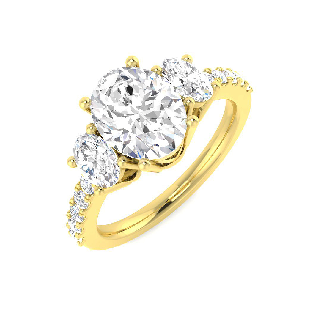 9ct Yellow Gold 2.83ct D VS2 Laboratory Grown CVD Ring