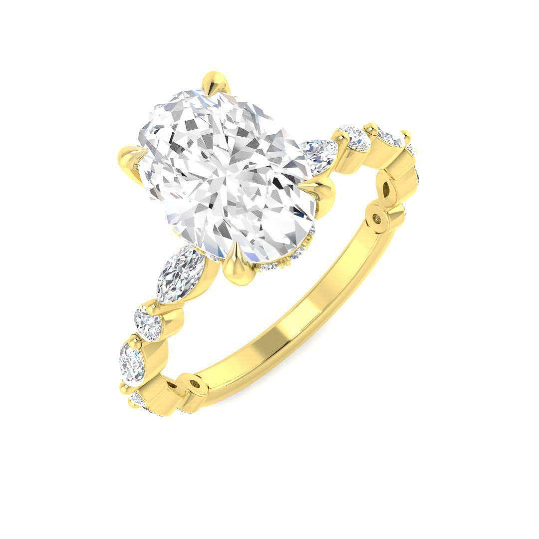 9ct Yellow Gold 2.64ct E VS1 Laboratory Grown CVD Ring