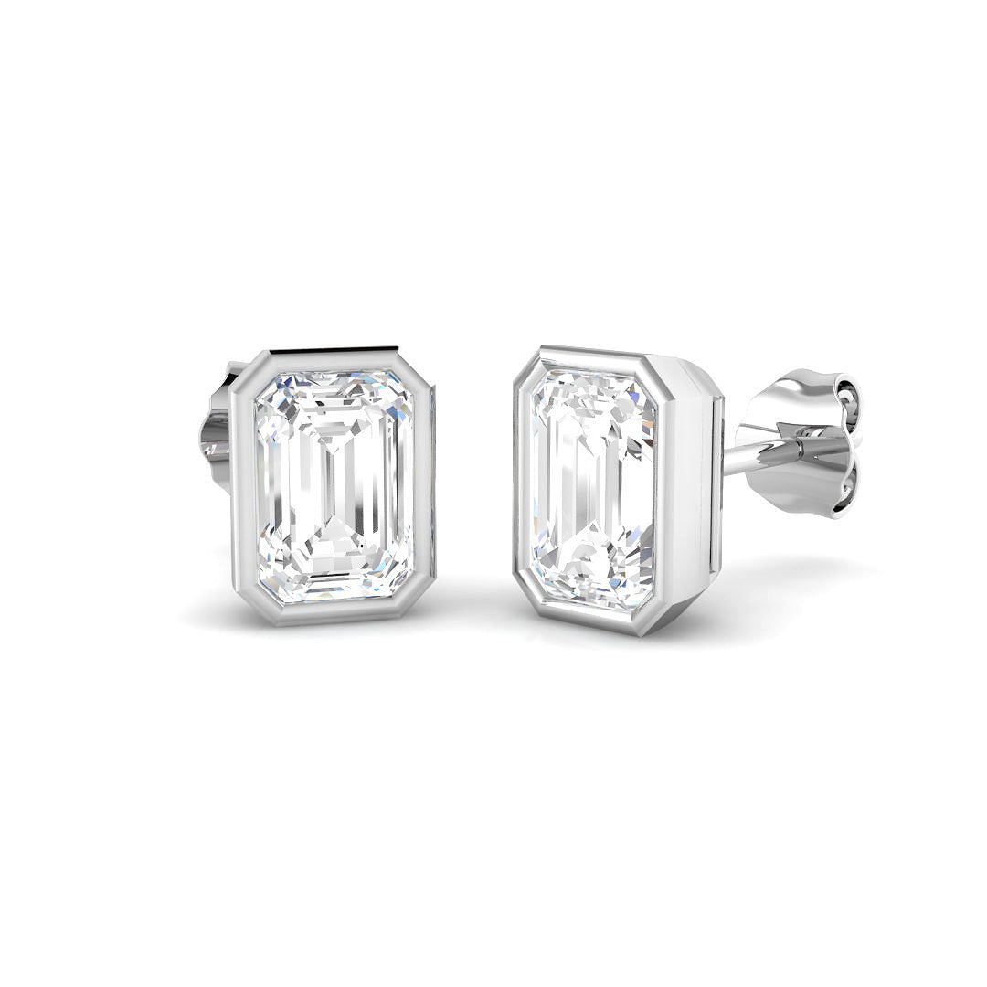 9ct White Gold 2.04ct D VS2 Laboratory Grown CVD Earrings