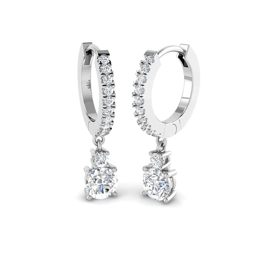 9ct White Gold 1.33ct Laboratory Grown CVD Earrings