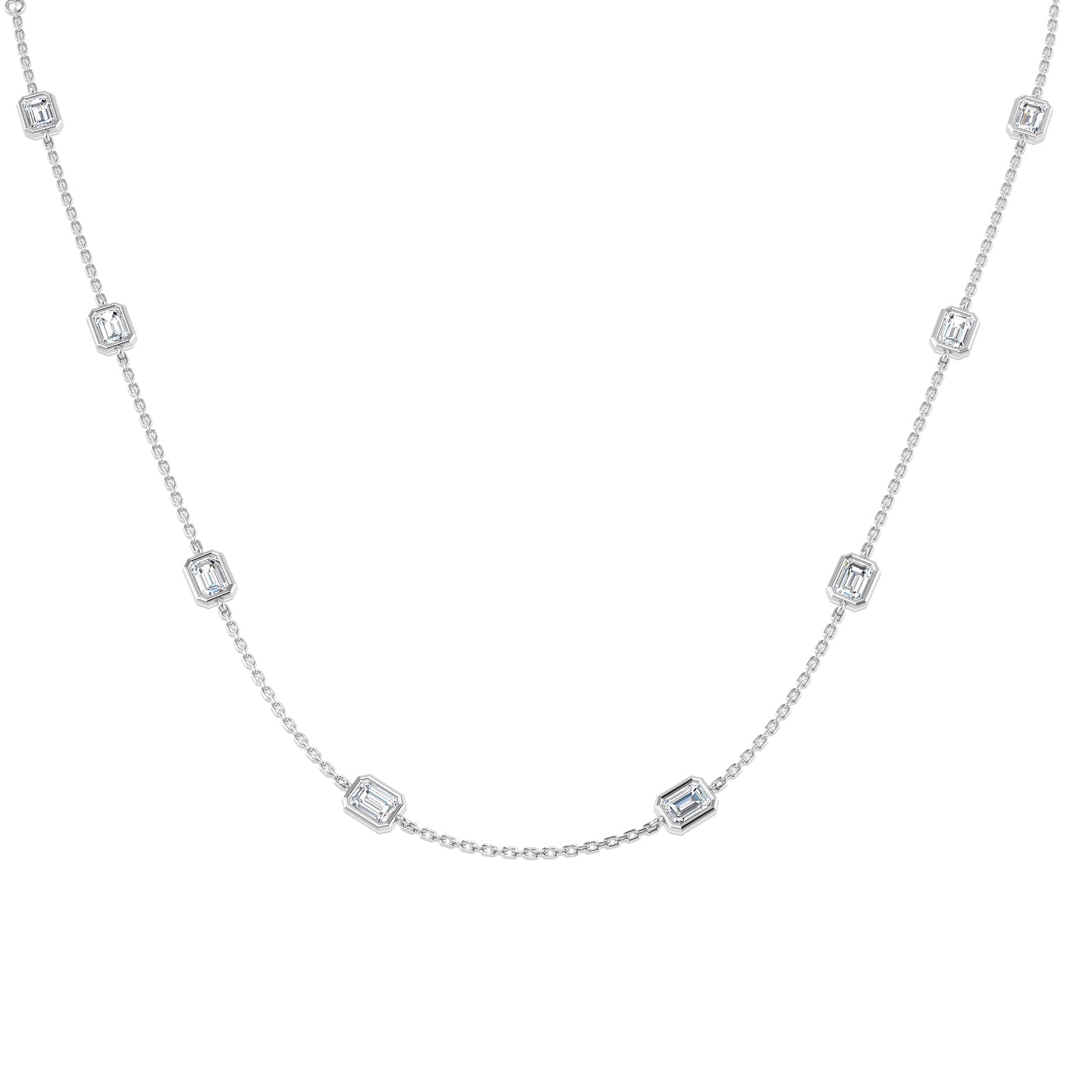 9ct White Gold 2.46ct Laboratory Grown CVD Necklace