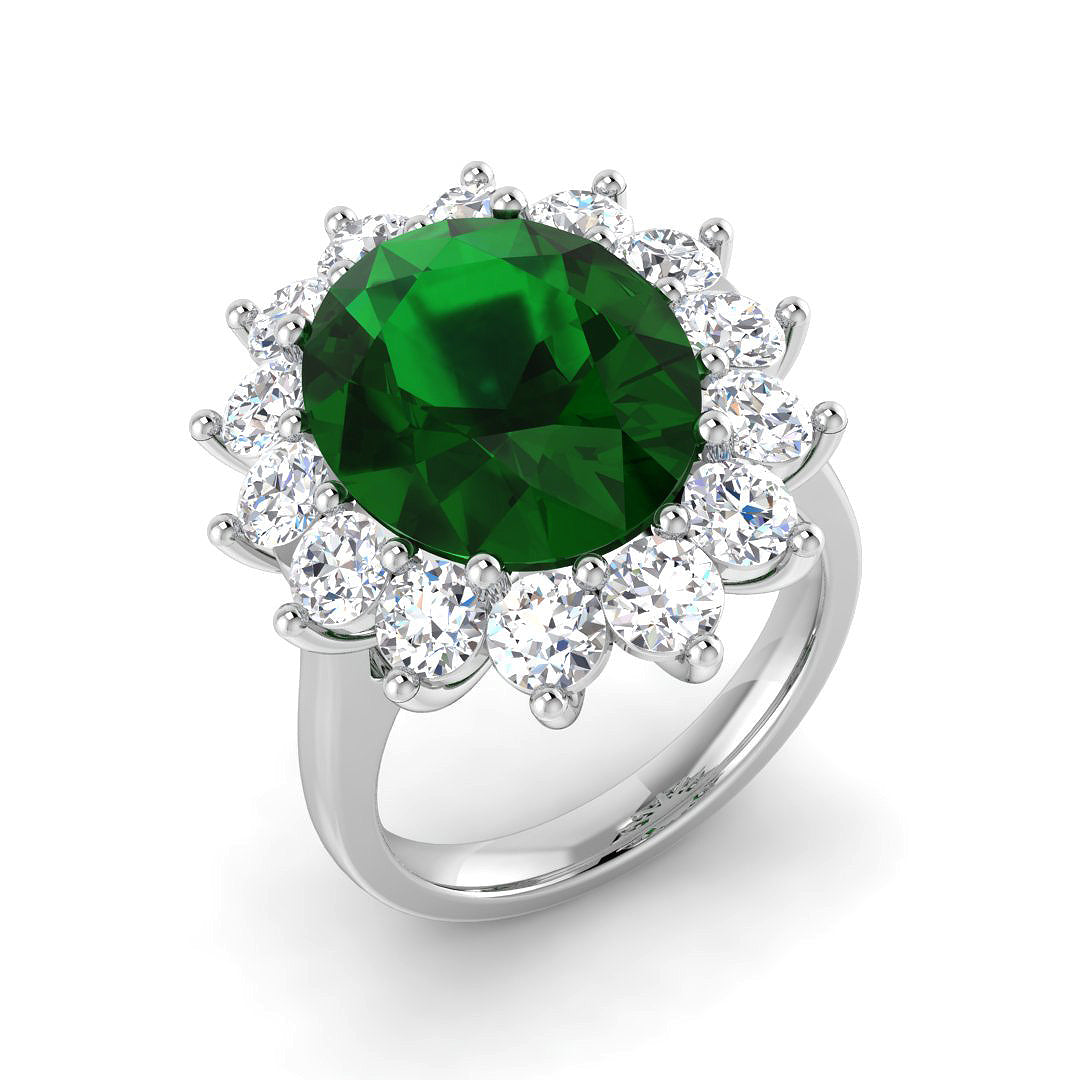 Platinum 9.07ct Emerald Ring
