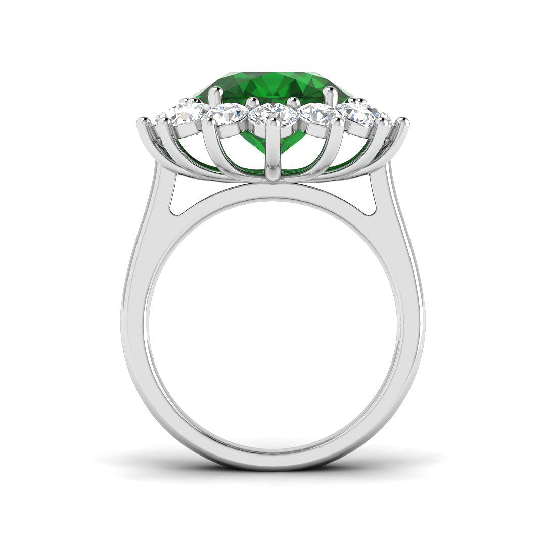 Platinum 9.07ct Emerald Ring