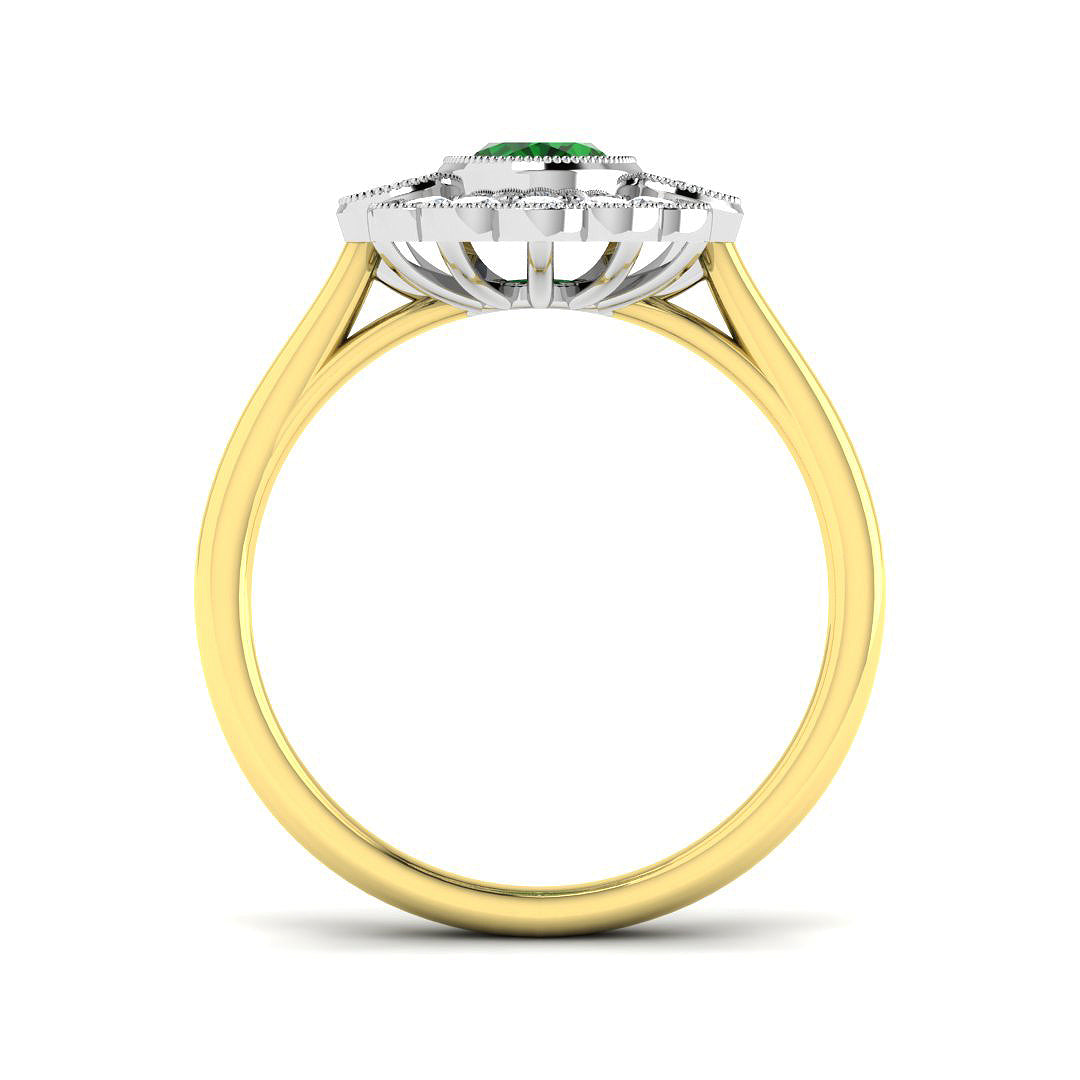 18ct Two-Tone Gold 1.05ct Emerald Ring