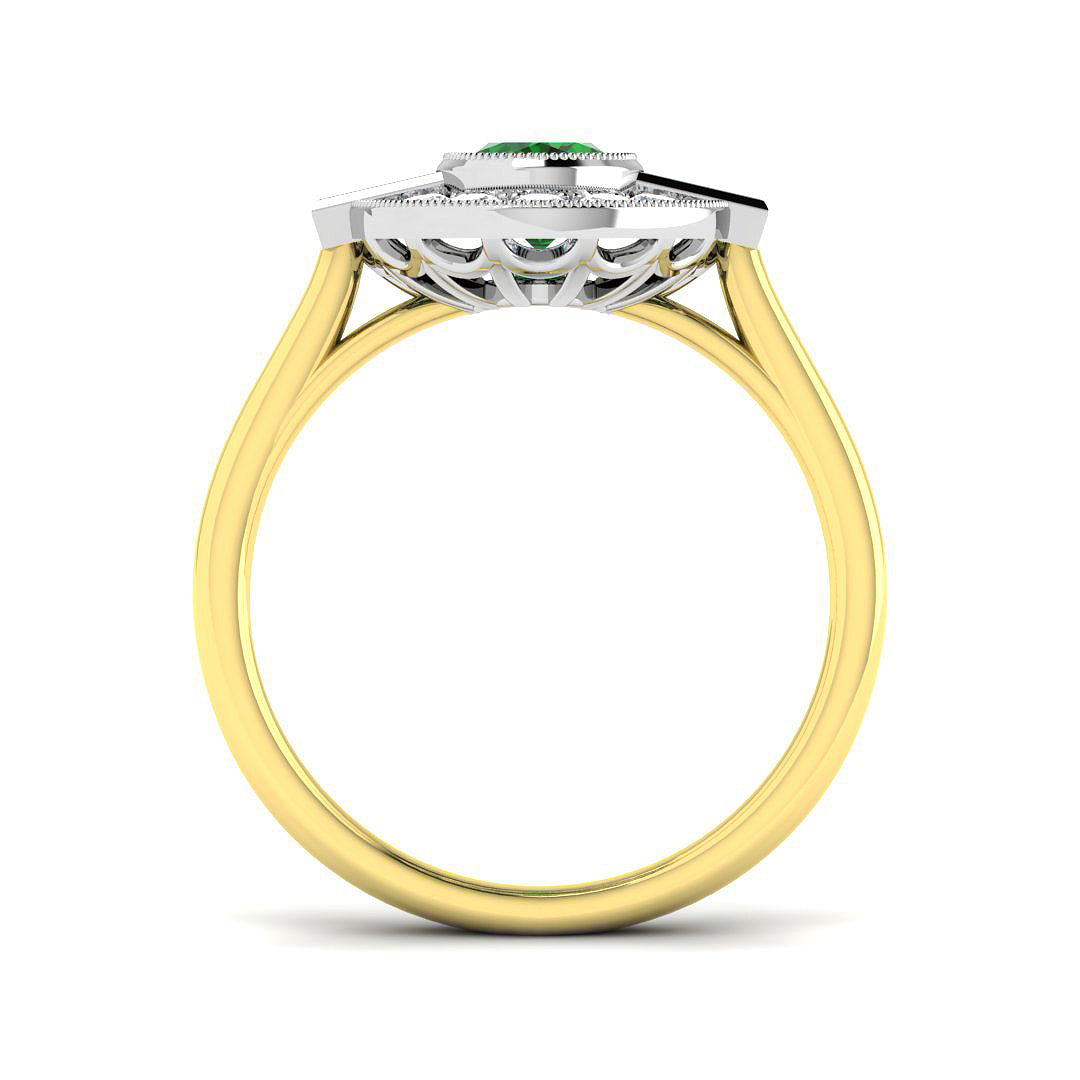 18ct Two-Tone Gold 1.07ct Emerald Ring