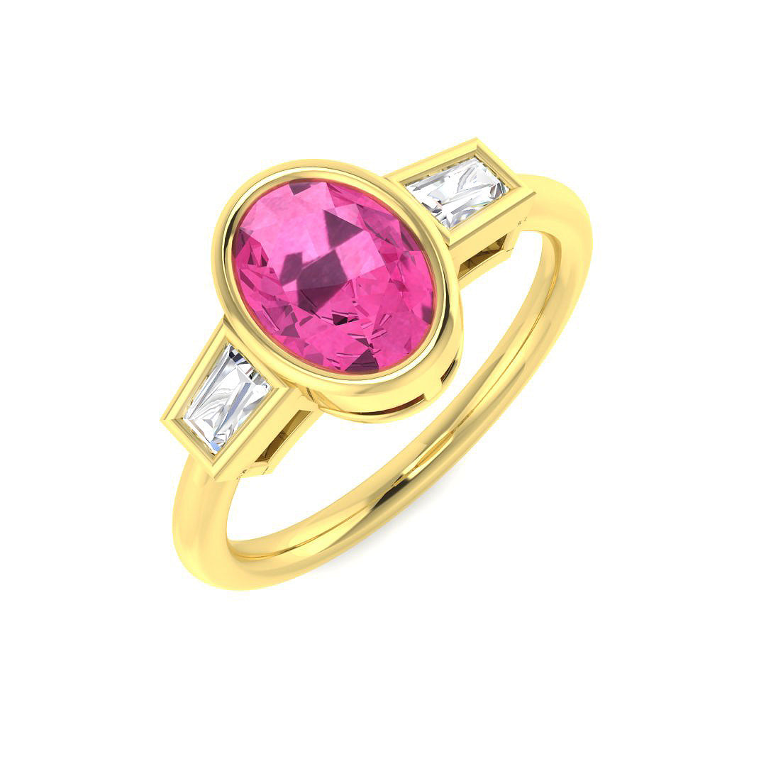 9ct Yellow Gold 1.67ct Pink Sapphire Ring