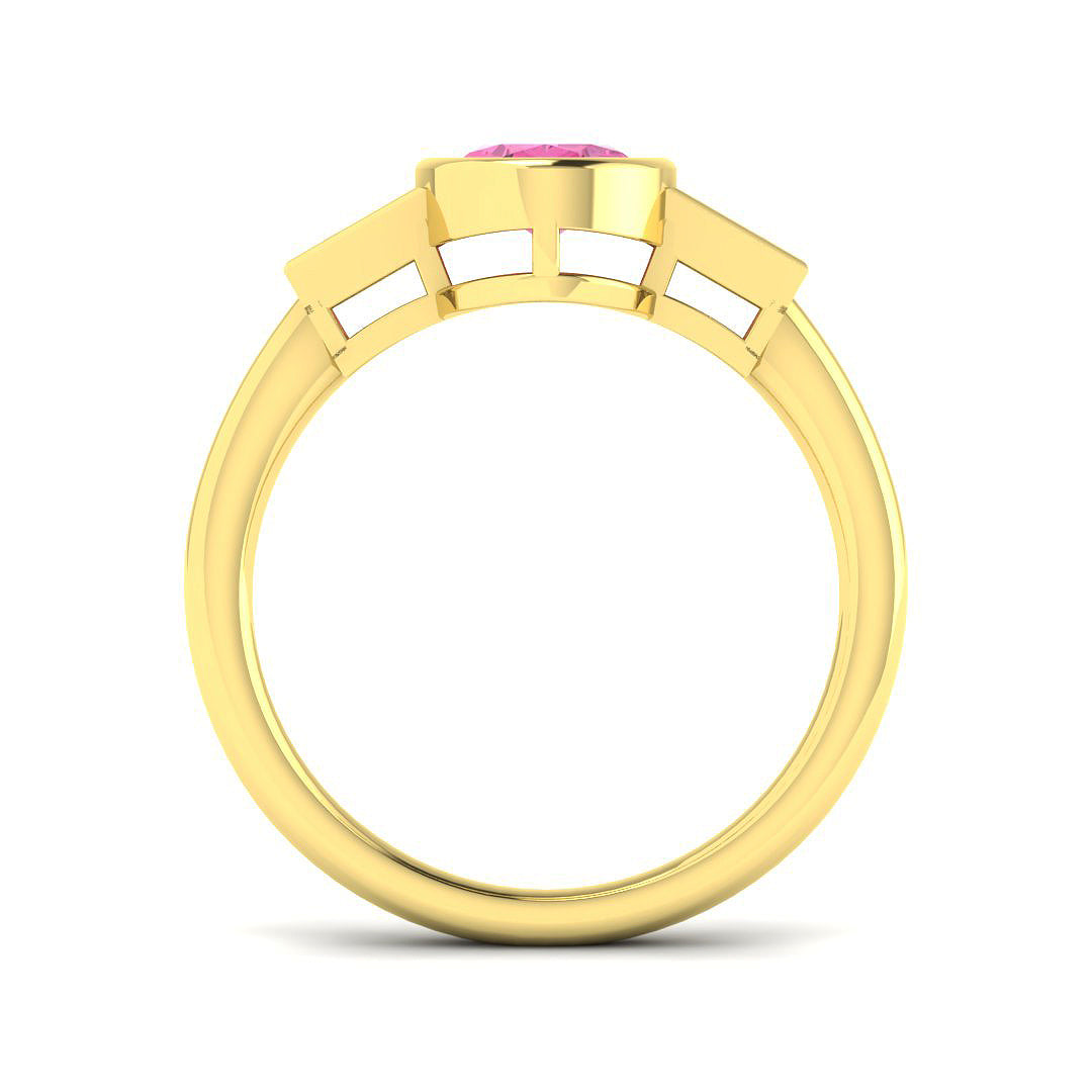 9ct Yellow Gold 1.67ct Pink Sapphire Ring