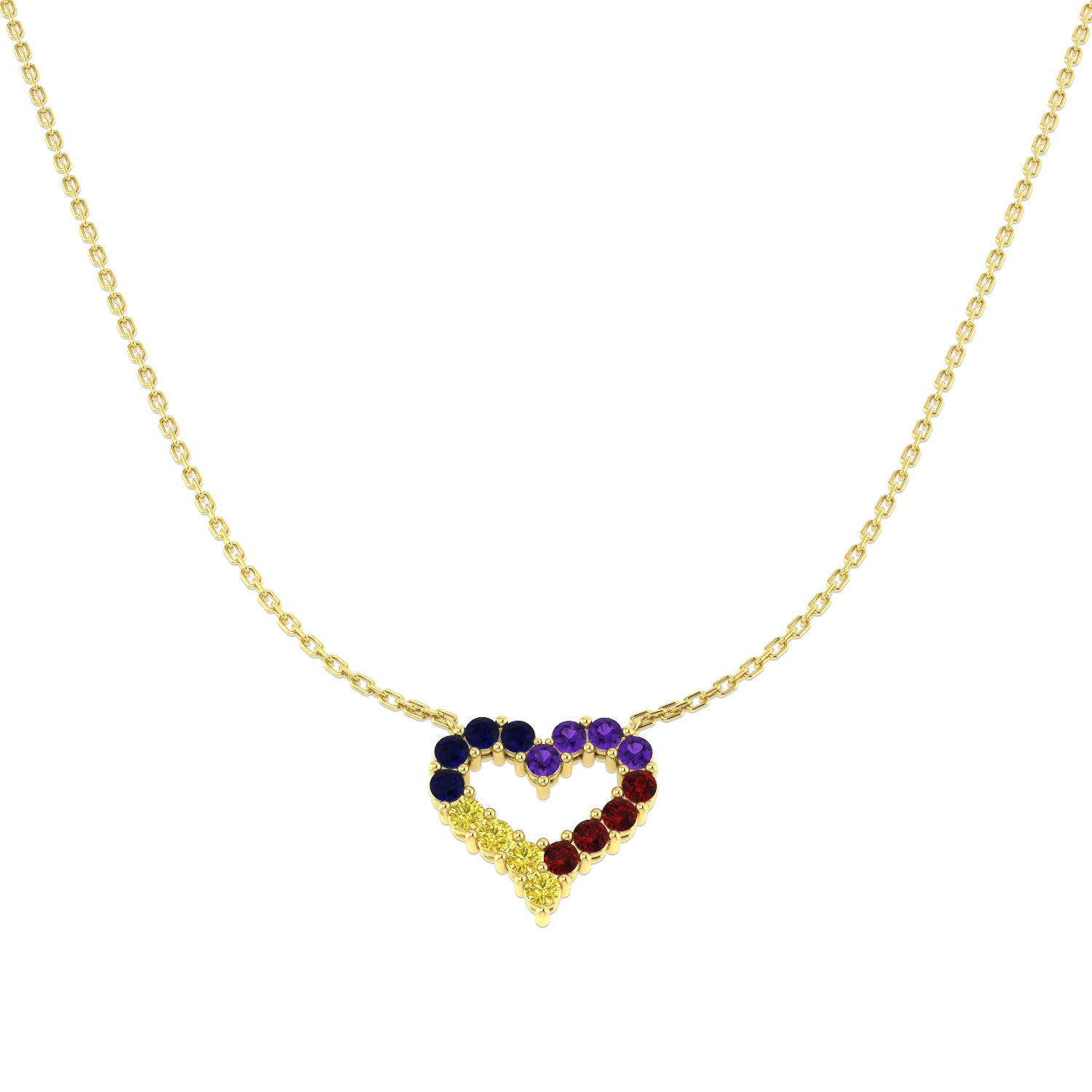 9ct Yellow Gold 0.96ct Multi Sapphire Necklace