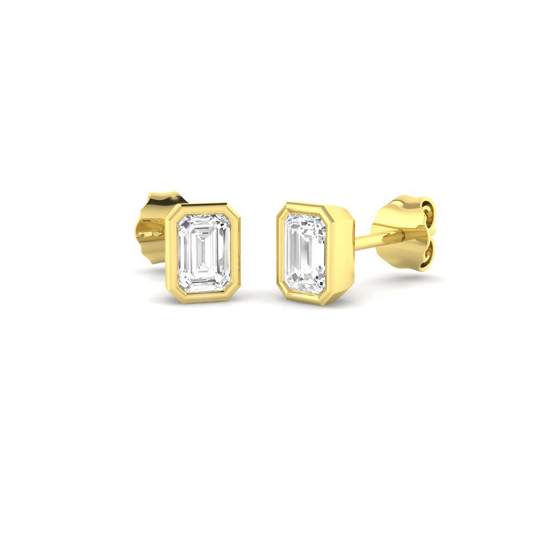9ct Yellow Gold 0.85ct Laboratory Grown CVD Earrings