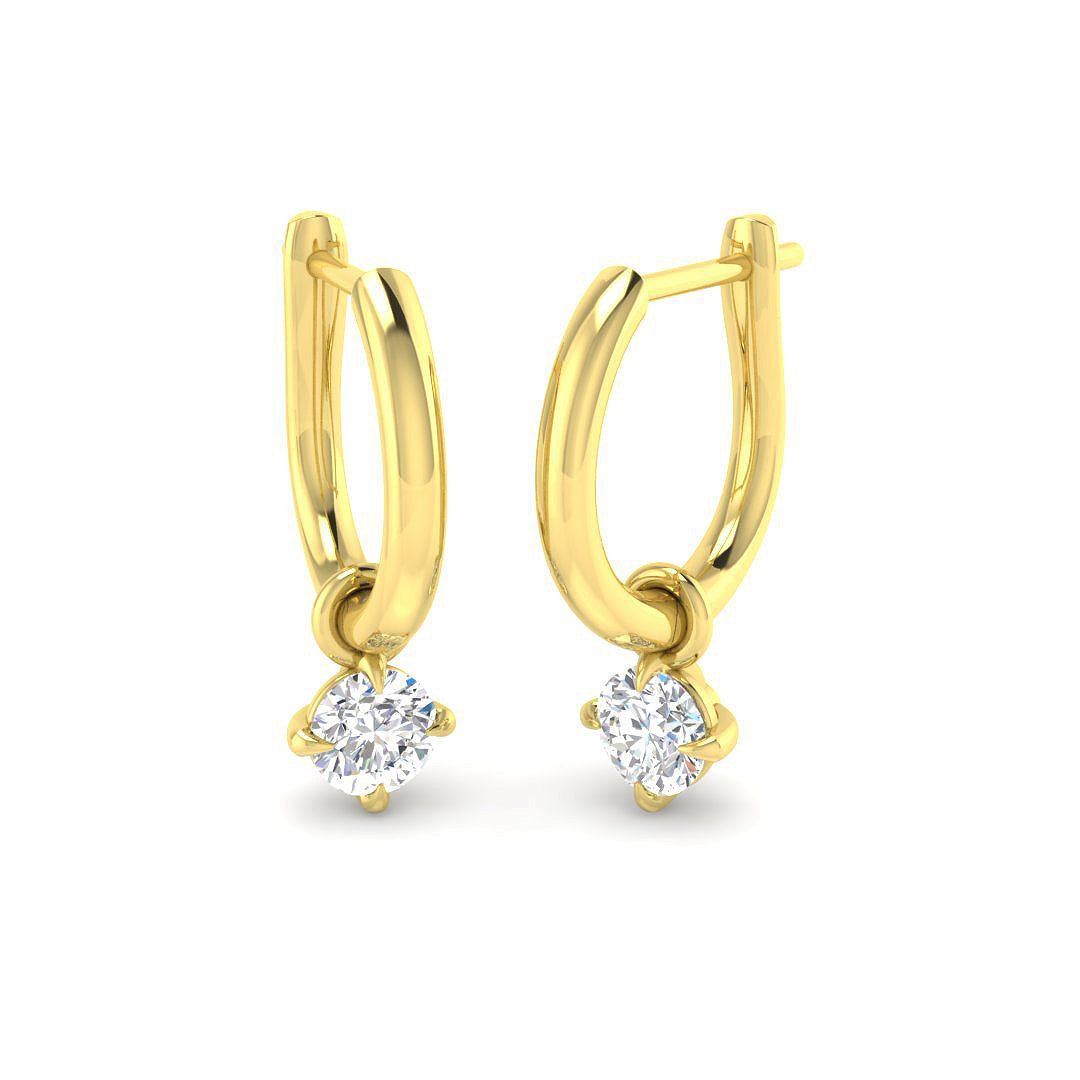 9ct Yellow Gold 0.54ct Laboratory Grown CVD Earrings