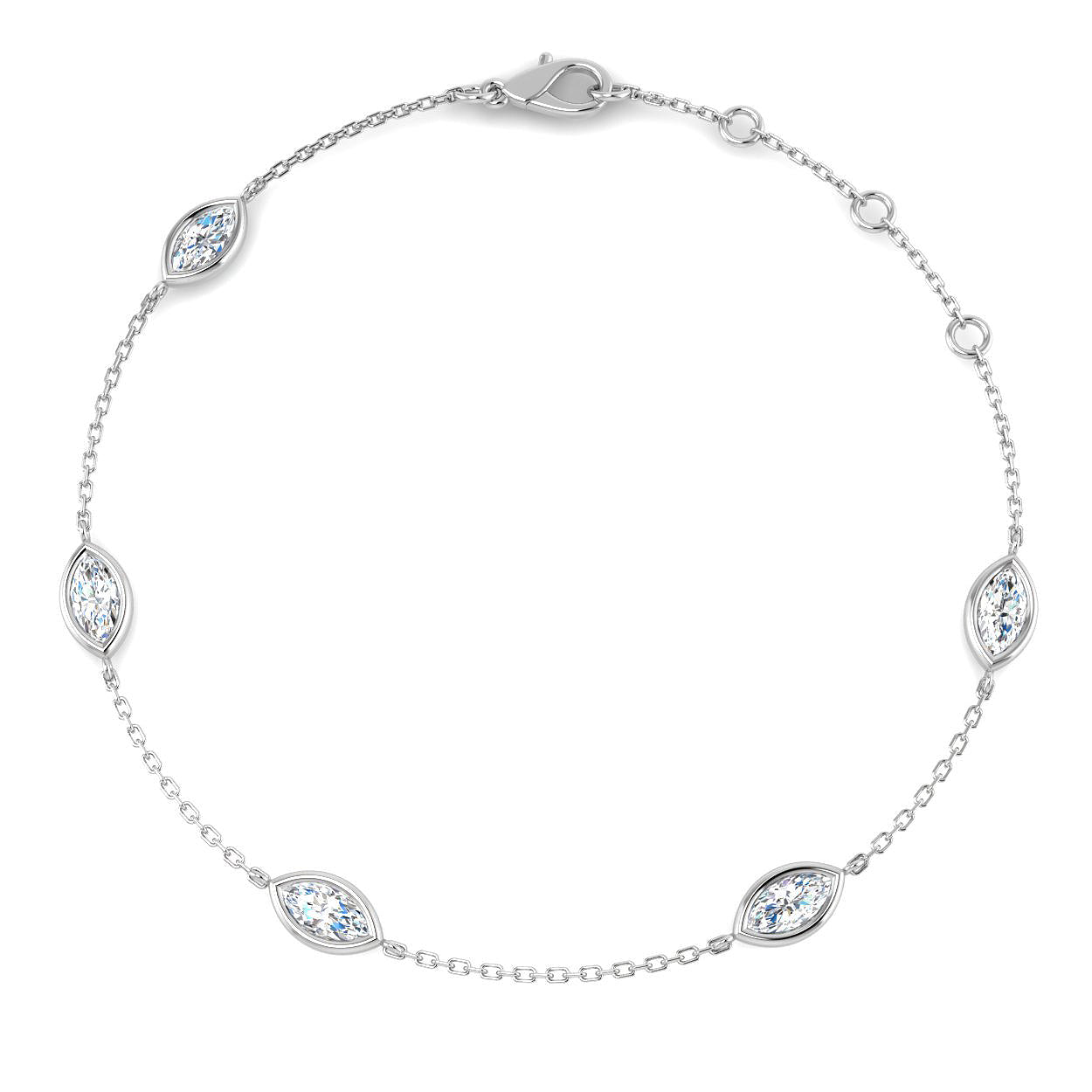 9ct White Gold 1.00ct Laboratory Grown CVD Bracelet