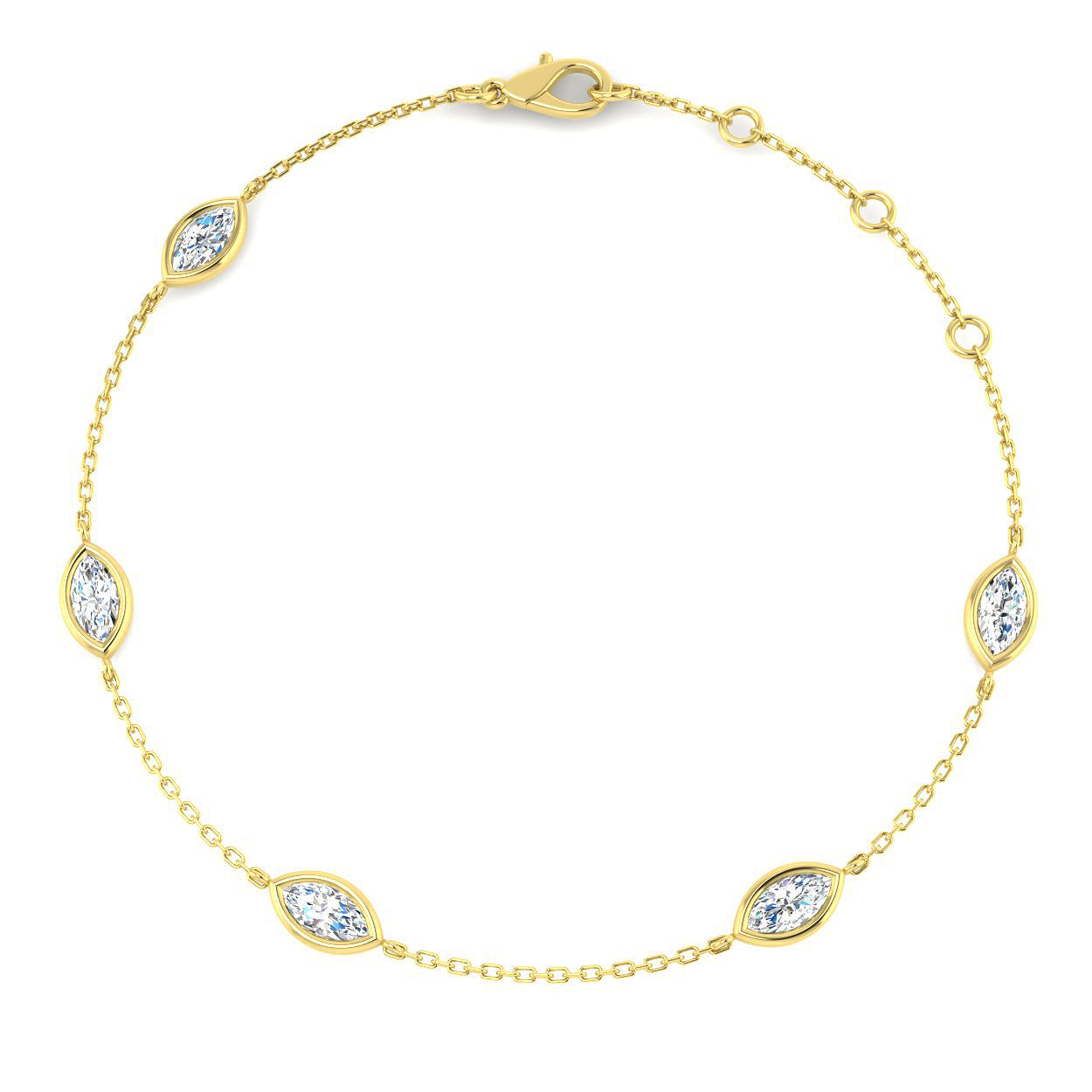 9ct Yellow Gold 1.00ct Laboratory Grown CVD Bracelet