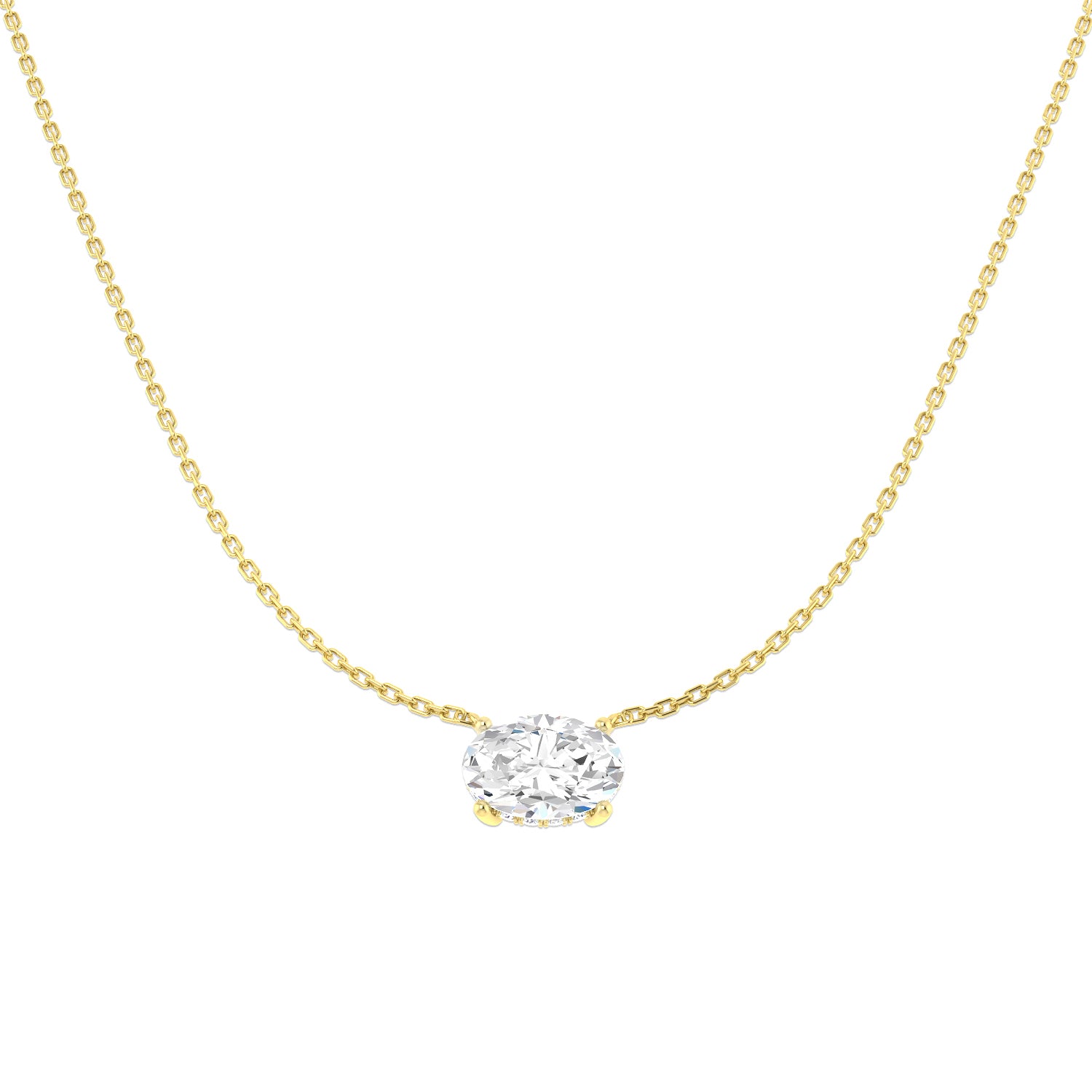 9ct Yellow Gold 2.16ct D VS2 Laboratory Grown CVD Necklace