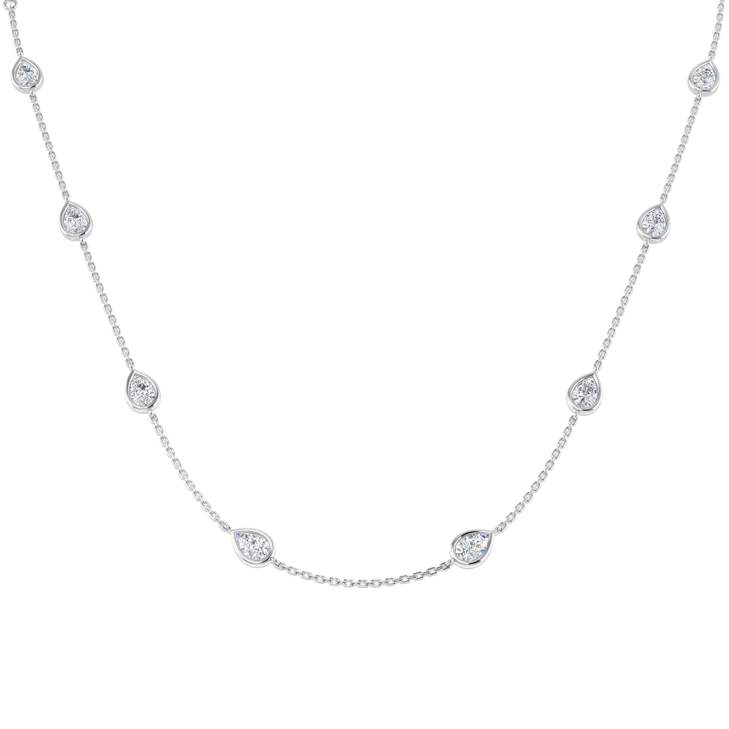 9ct White Gold 2.95ct Laboratory Grown CVD Necklace
