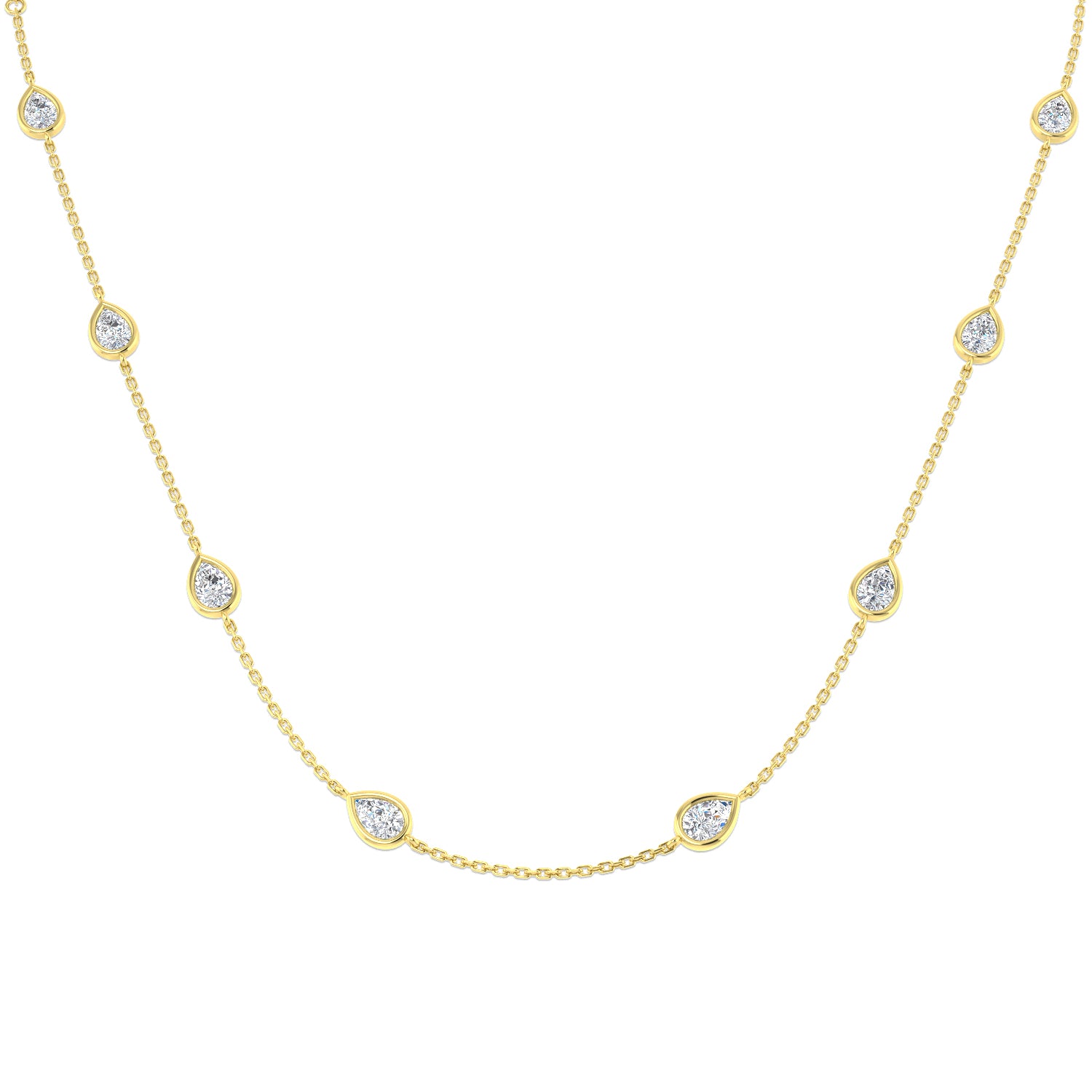 9ct Yellow Gold 2.95ct Laboratory Grown CVD Necklace