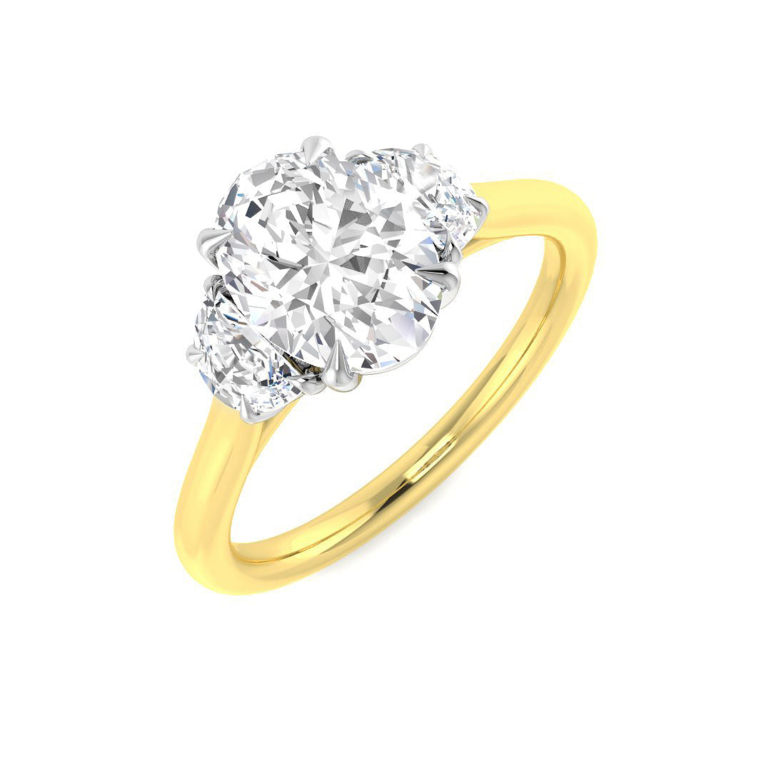 9ct Two-Tone Gold 1.91ct E VS2 Laboratory Grown CVD Ring