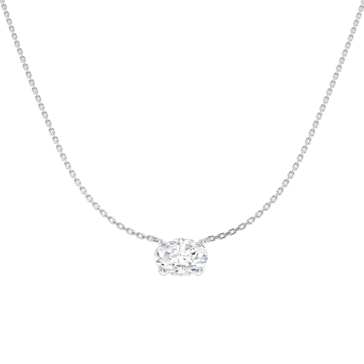 9ct White Gold 2.19ct E VS2 Laboratory Grown CVD Necklace
