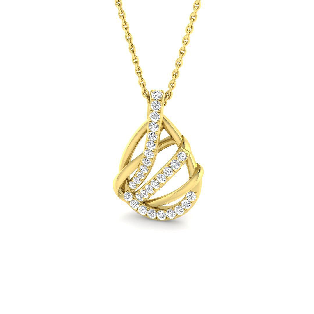 9ct Yellow Gold 0.24ct G SI1 Diamond Pendant