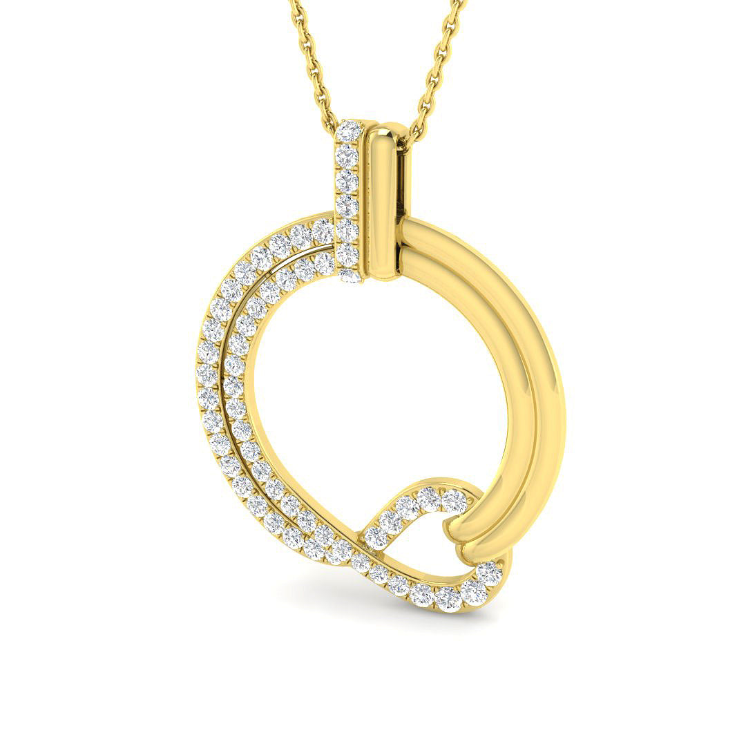 9ct Yellow Gold 0.57ct K SI1 Diamond Pendant
