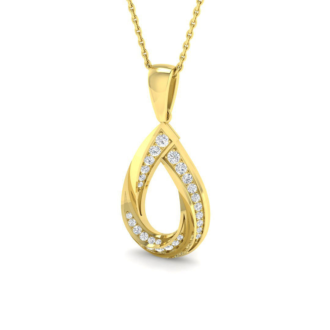 9ct Yellow Gold 0.22ct G SI1 Diamond Pendant