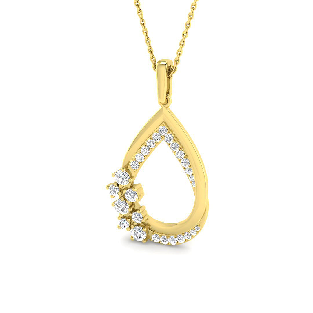 9ct Yellow Gold 0.58ct G SI1 Diamond Pendant