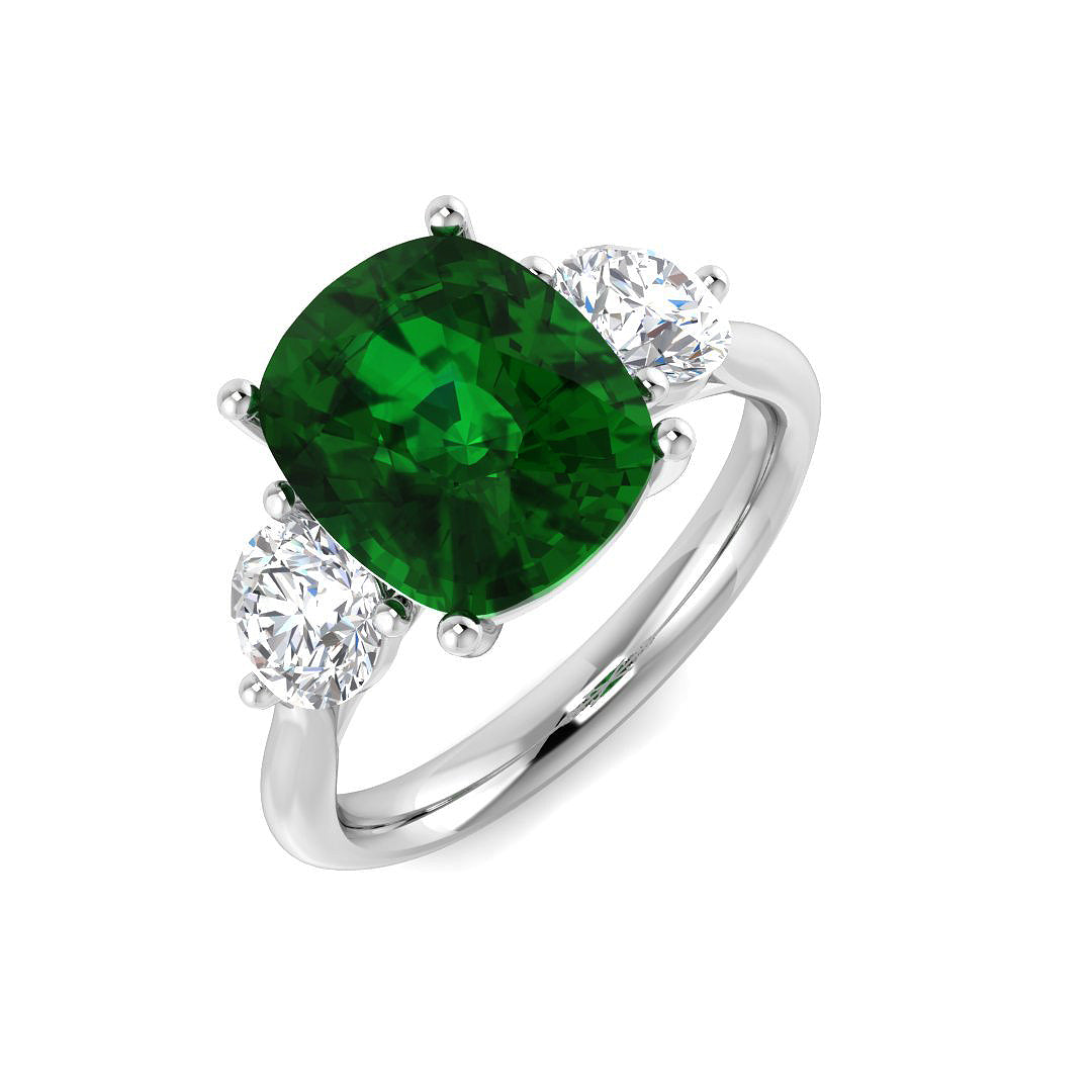 Platinum 4.72ct Emerald Ring