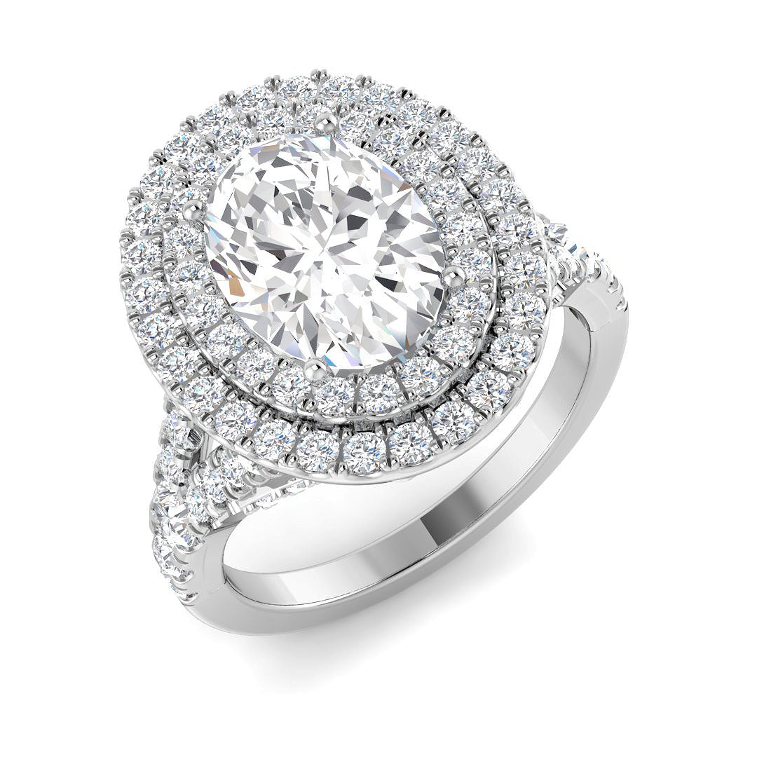 Platinum 3.21ct E VS2 Laboratory Grown CVD Ring