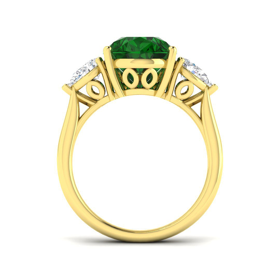 18ct Yellow Gold 6.07ct Emerald Ring