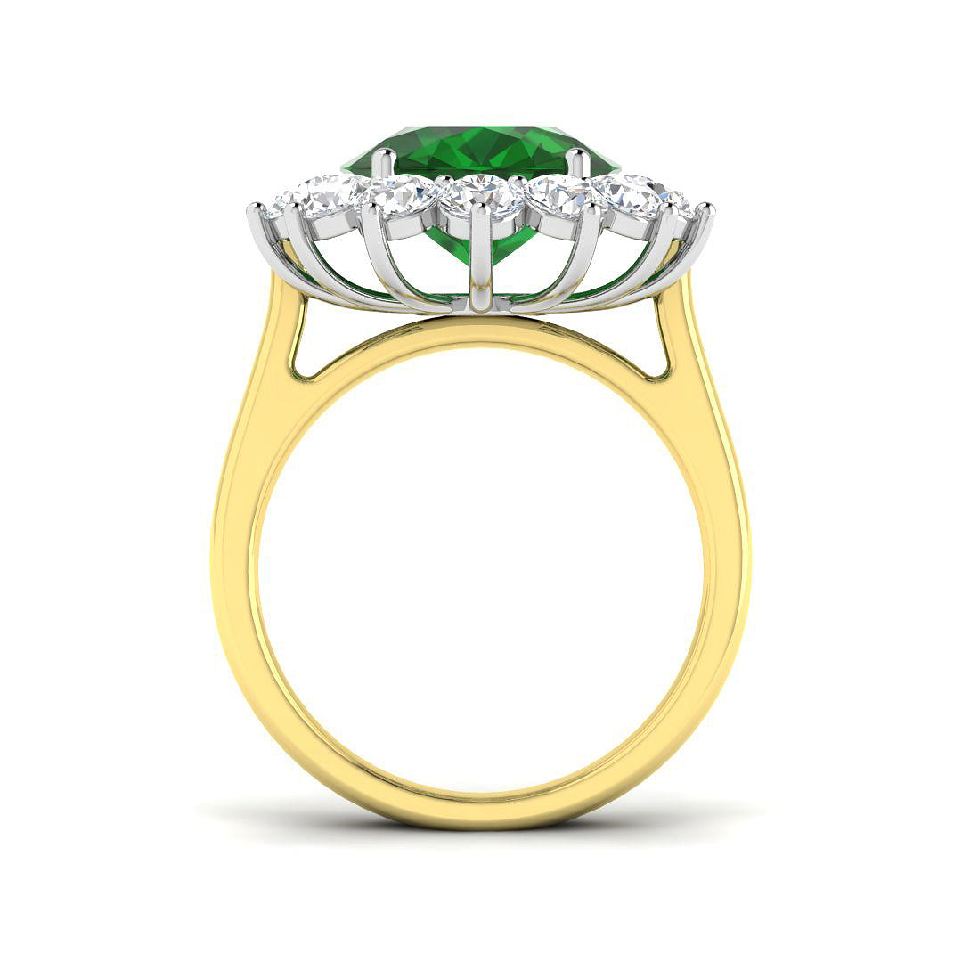 18ct Two-Tone Gold 8.61ct Emerald Ring