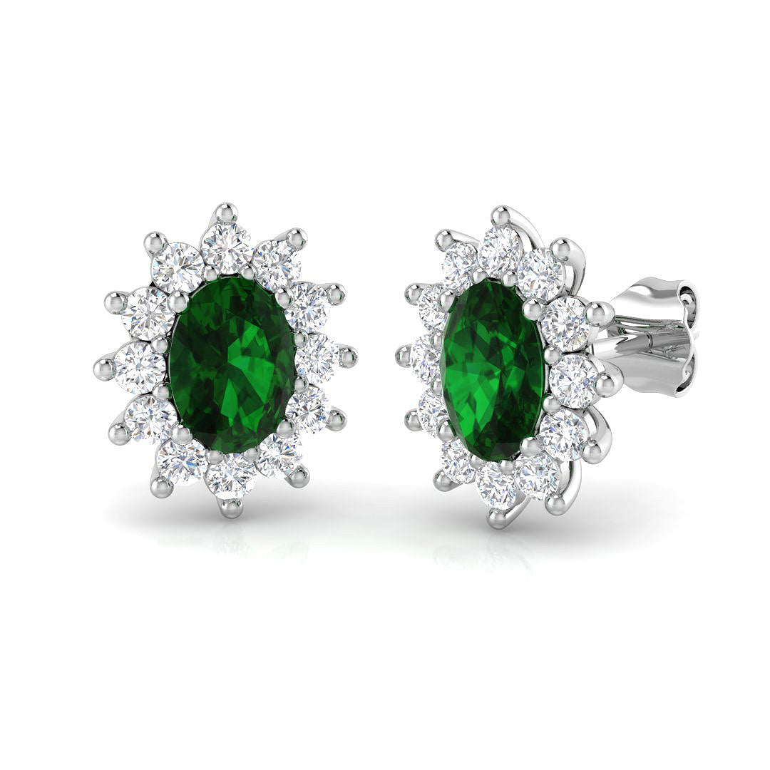 9ct White Gold 1.98ct Emerald Earrings