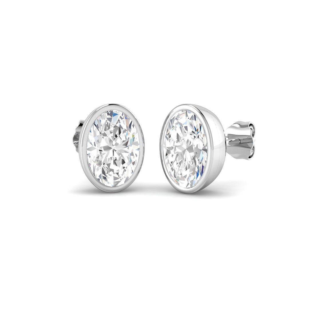 9ct White Gold 3.04ct E VS2 Laboratory Grown CVD Earrings