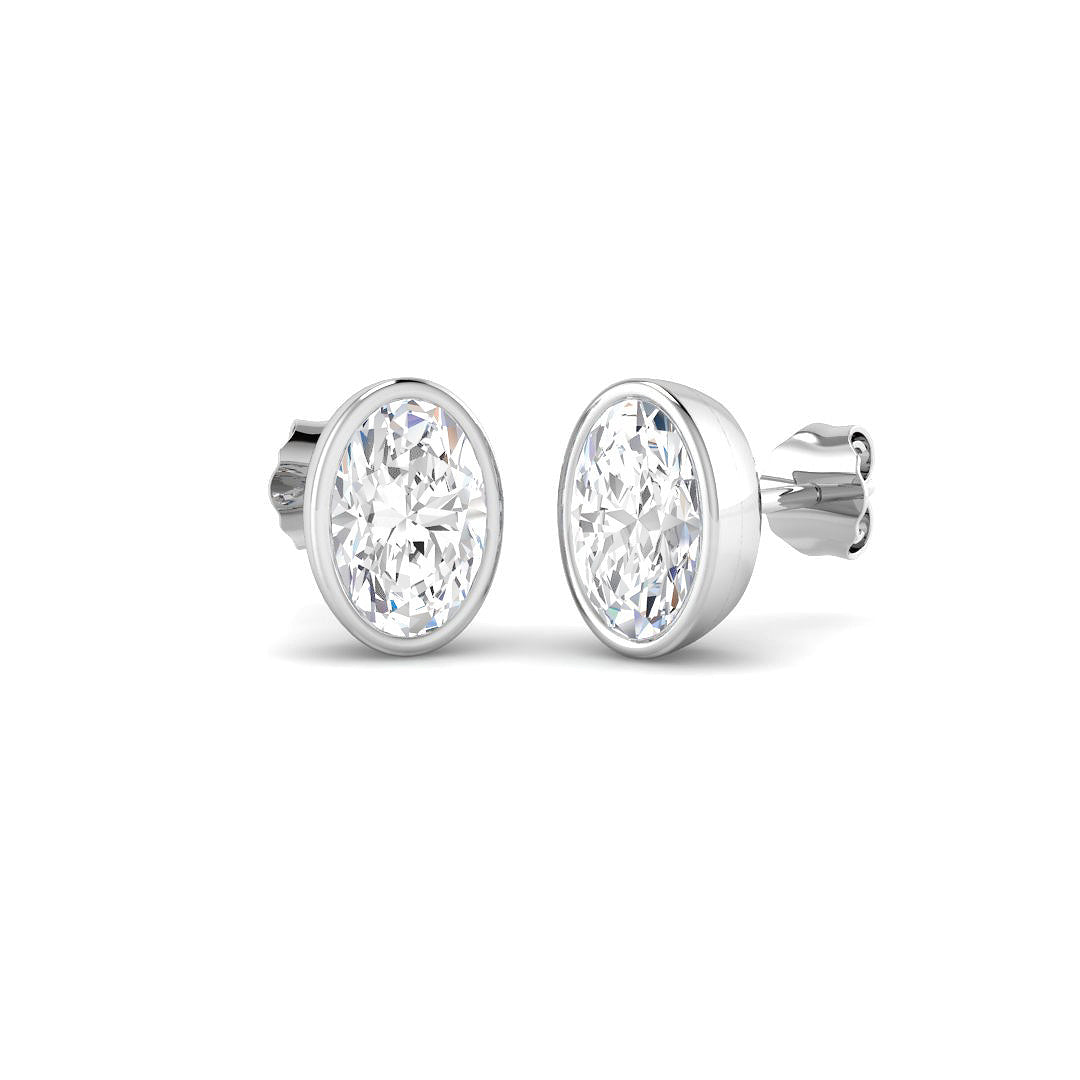 9ct White Gold 2.02ct D VS2 Laboratory Grown CVD Earrings