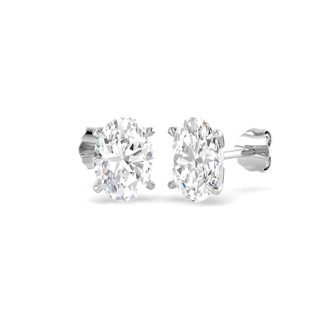 9ct White Gold 3.02ct D VS2 Laboratory Grown CVD Earrings