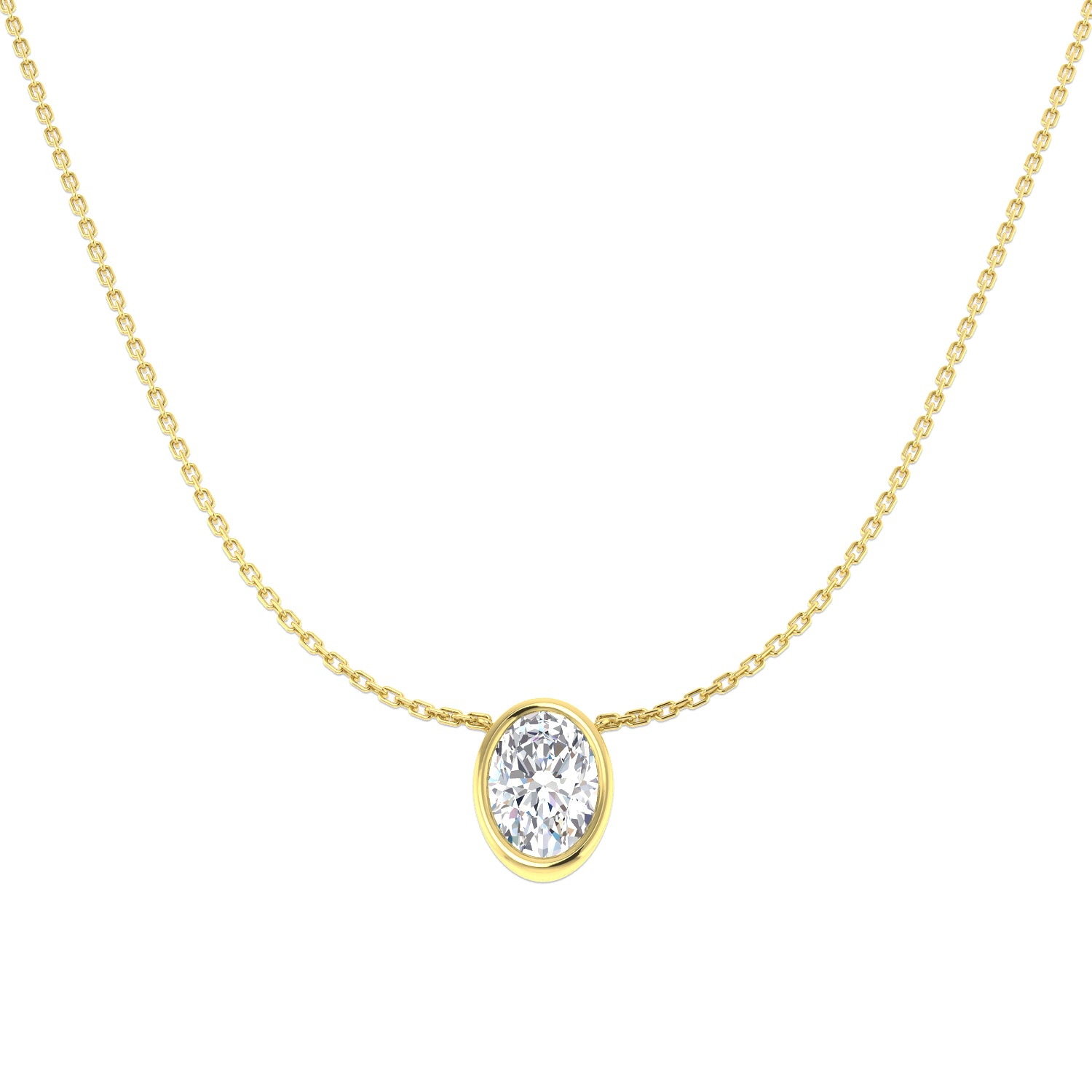 9ct Yellow Gold 2.01ct E VS2 Laboratory Grown CVD Necklace