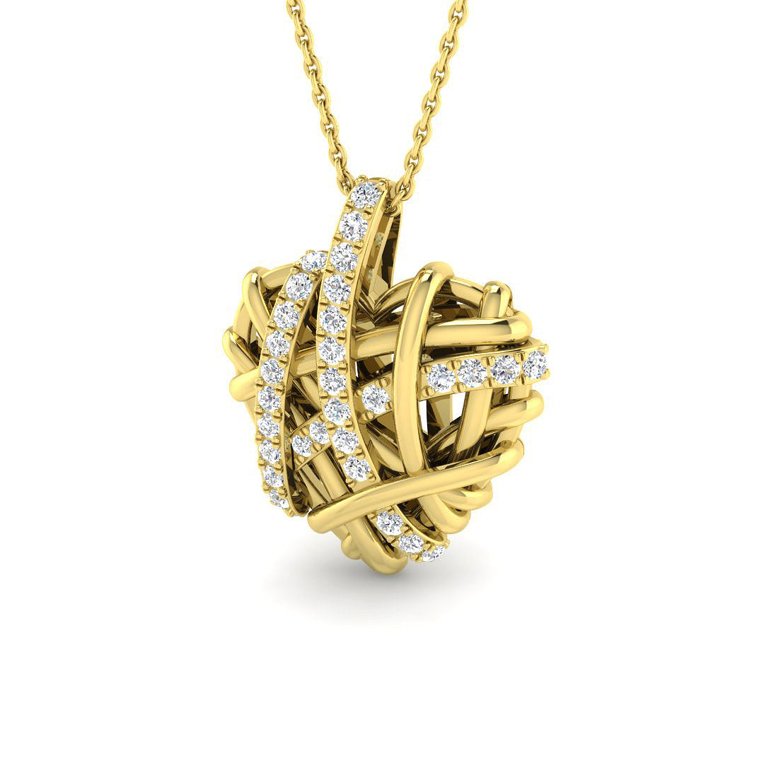 9ct Yellow Gold 0.38ct K SI1 Diamond Pendant