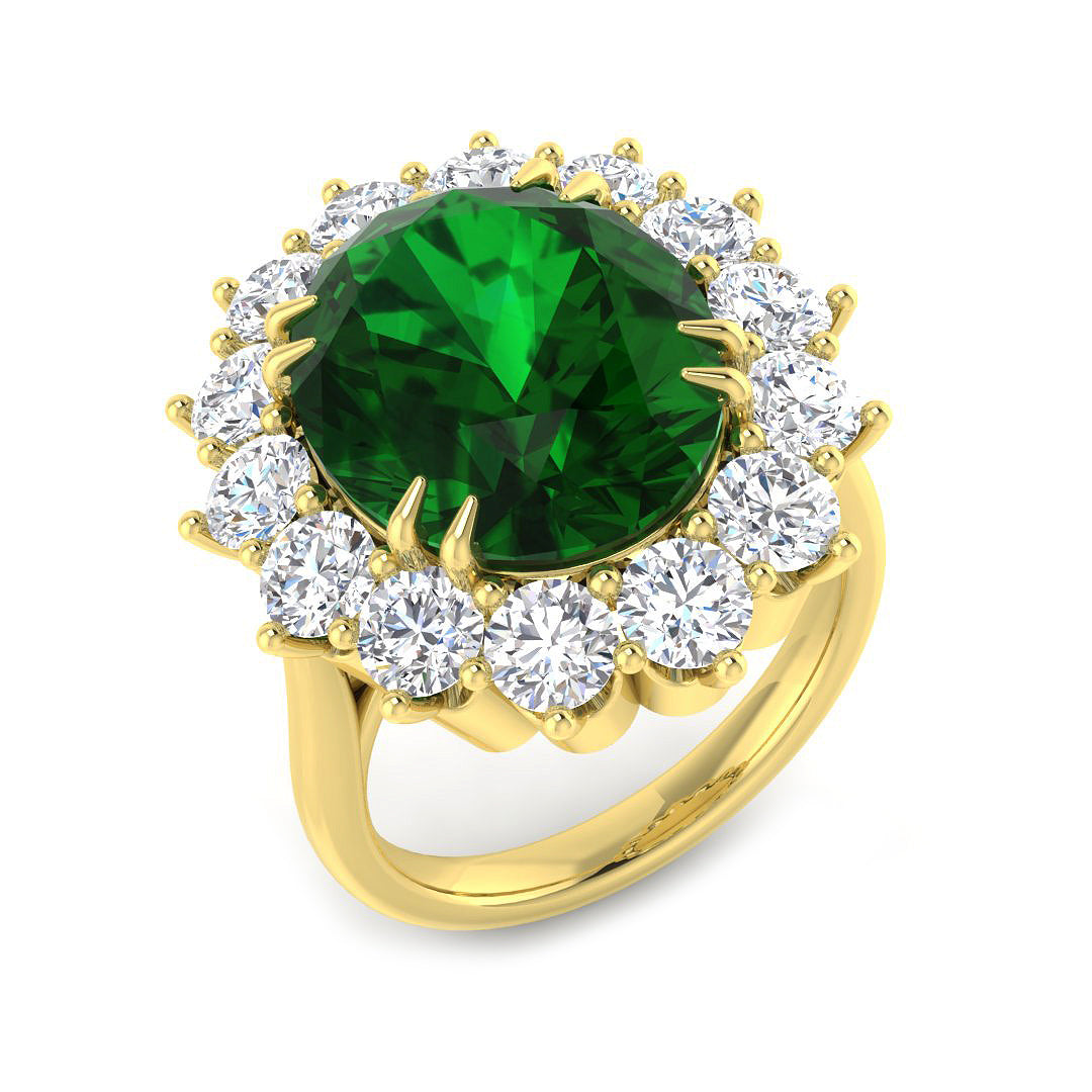 18ct Yellow Gold 12.25ct Emerald Ring
