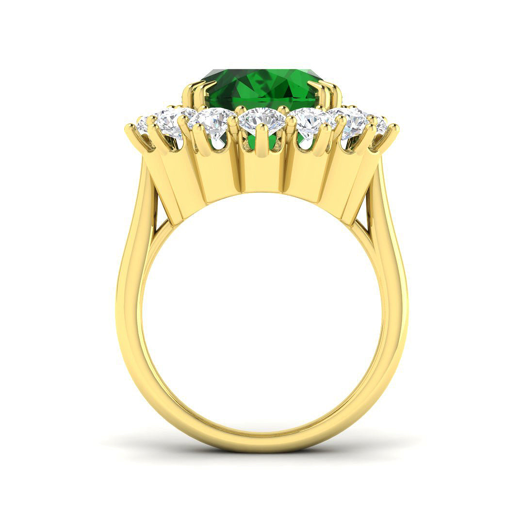 18ct Yellow Gold 12.25ct Emerald Ring