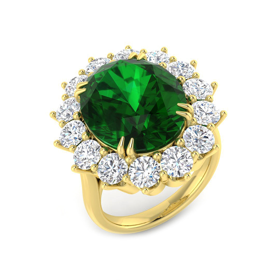 18ct Yellow Gold 13.47ct Emerald Ring