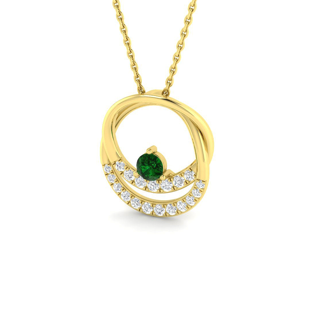 9ct Yellow Gold 0.43ct Emerald Pendant