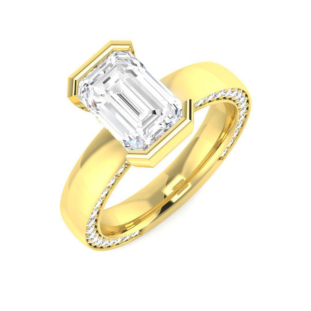 9ct Yellow Gold 2.78ct E VS2 Laboratory Grown CVD Ring