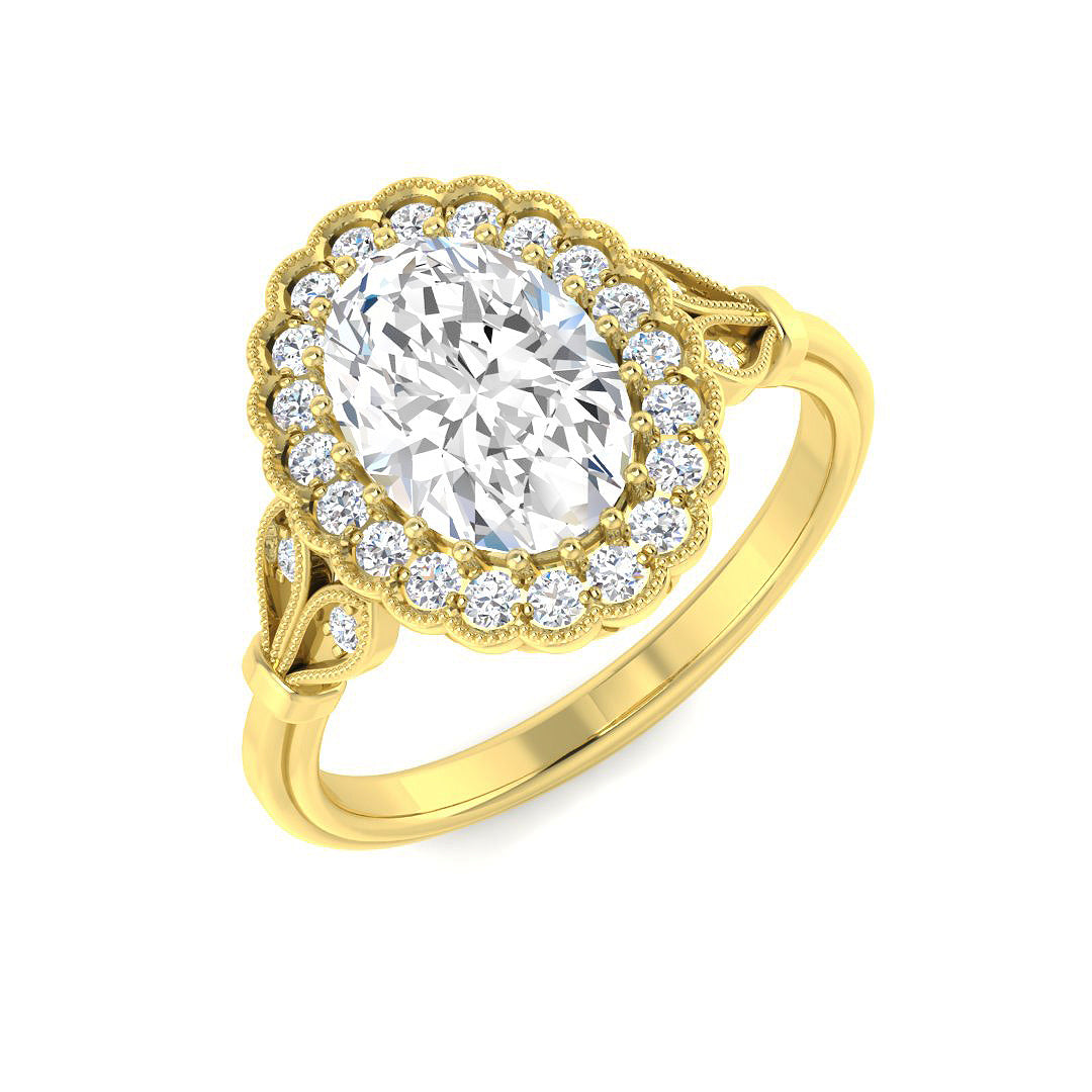 9ct Yellow Gold 1.26ct D VS2 Laboratory Grown CVD Ring
